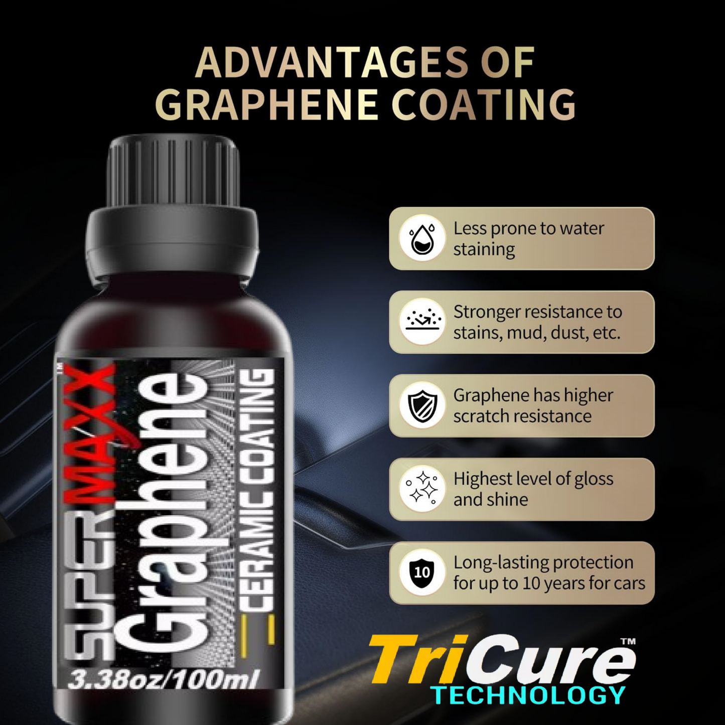 GRAPHENE HYBRID CERAMIC CAR COATING - 3.38pz/100ml
