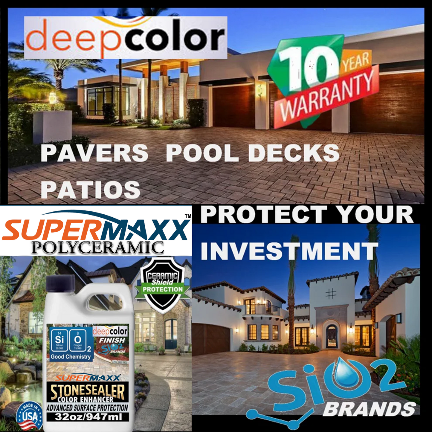DEEP COLOR ENHANCING CERAMIC STONE PAVER SEALER - 1 QUART