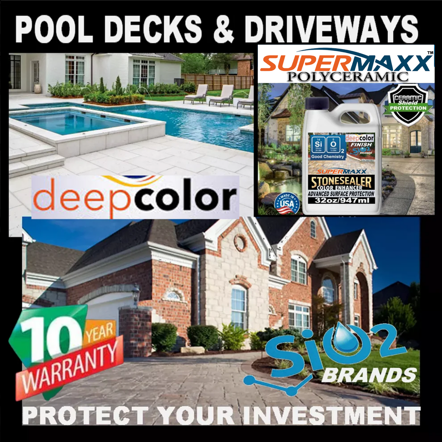 DEEP COLOR ENHANCING CERAMIC STONE PAVER SEALER - 1 QUART