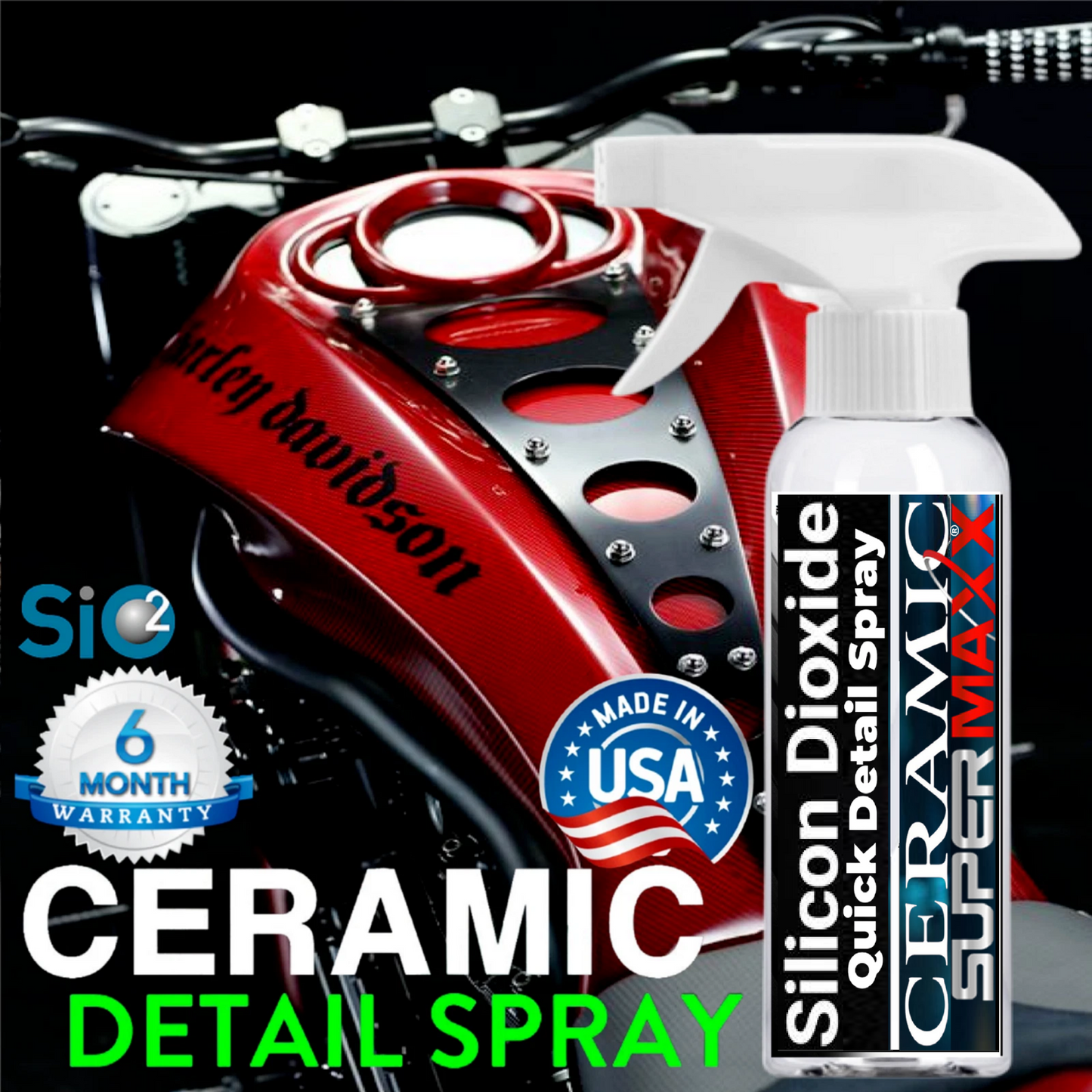 MOTORCYCLES CERAMIC SPRAY WAX SIO2 SILICON DIOXIDE PROTECTION