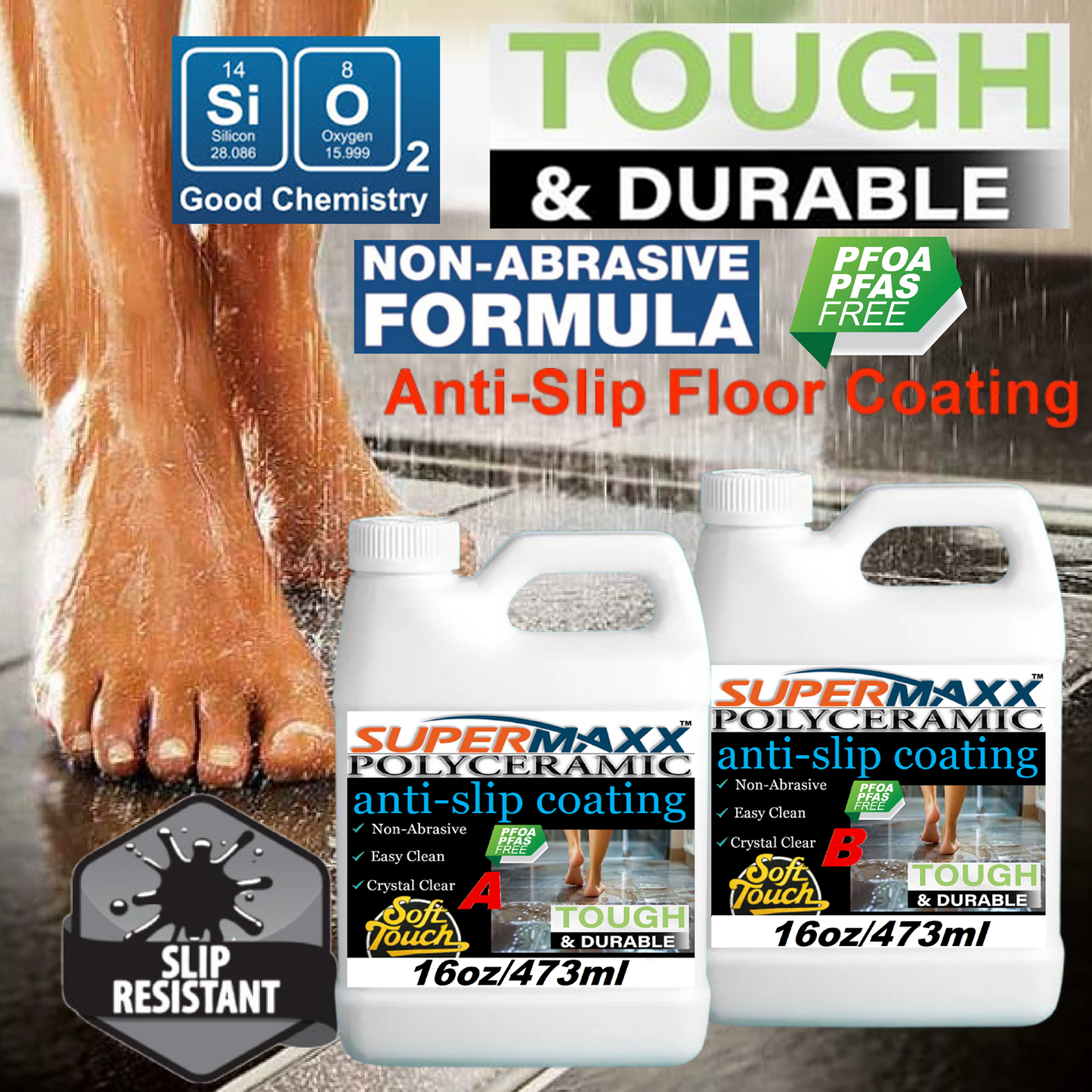 POLYCERAMIC SLIP-RESISTANT FLOOR COATING