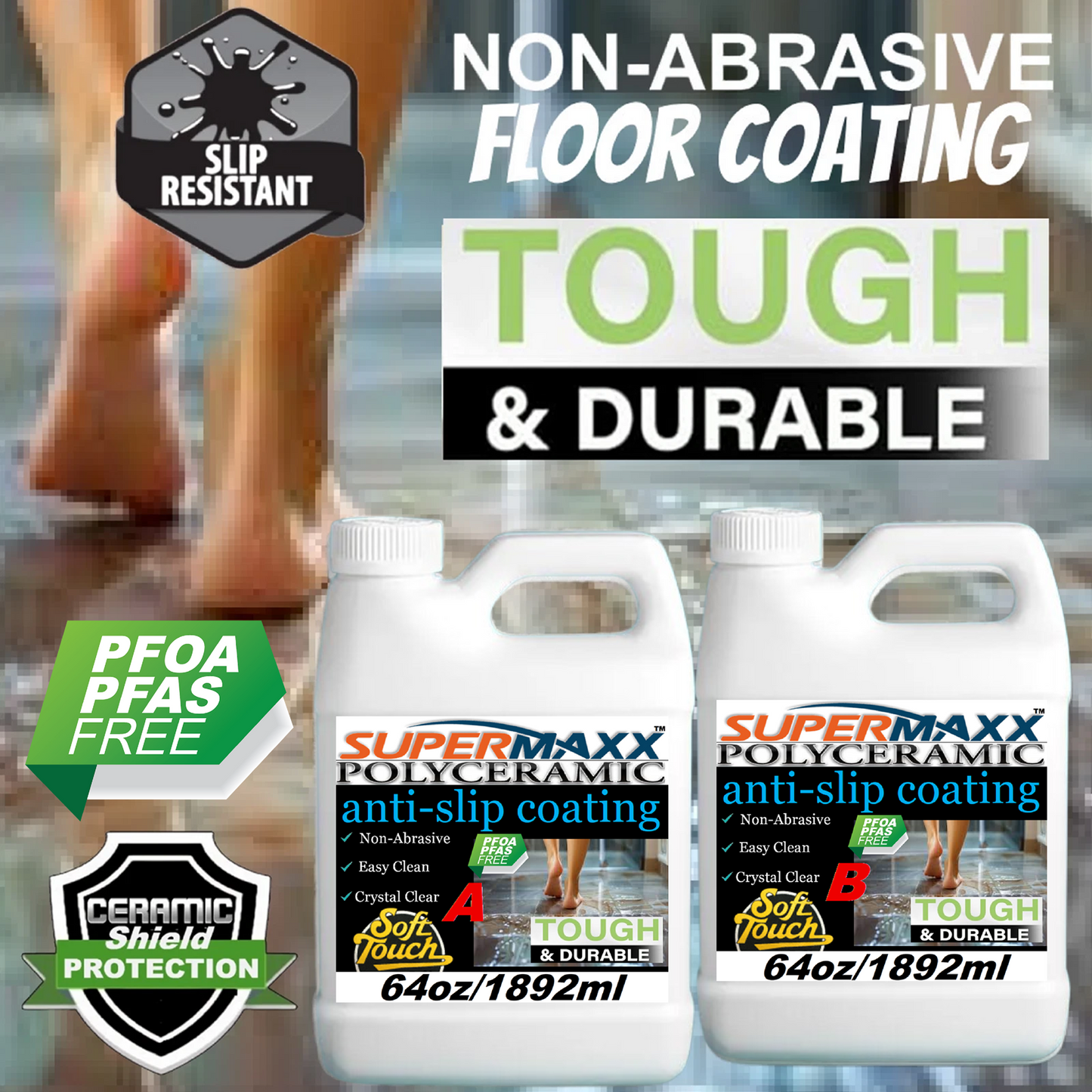 POLYCERAMIC SLIP-RESISTANT FLOOR COATING