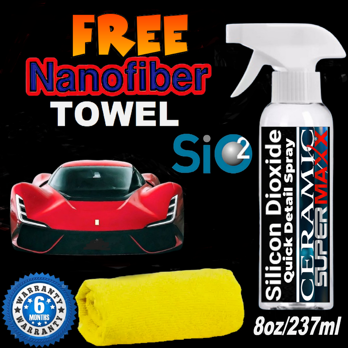 MOTORCYCLES CERAMIC SPRAY WAX SIO2 SILICON DIOXIDE PROTECTION