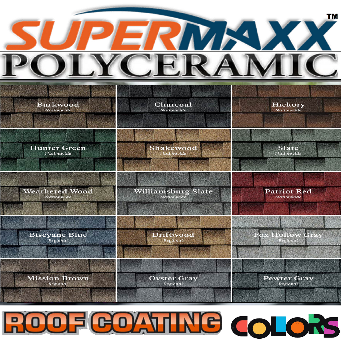 NANO ROOF COATING IN CUSTOM COLORS FOR ASPHALT SHINGLES- 5.5 GALLONS