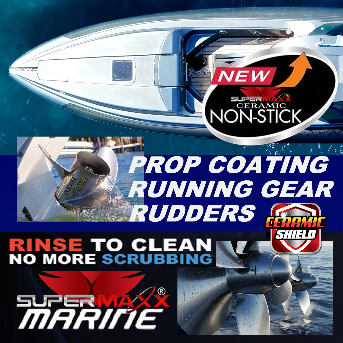 MARINE PROP COAT FOUL RELEASE RUNNING GEAR, RUDDERS, TOP COAT & PRIMER - KIT -34oz/16oz
