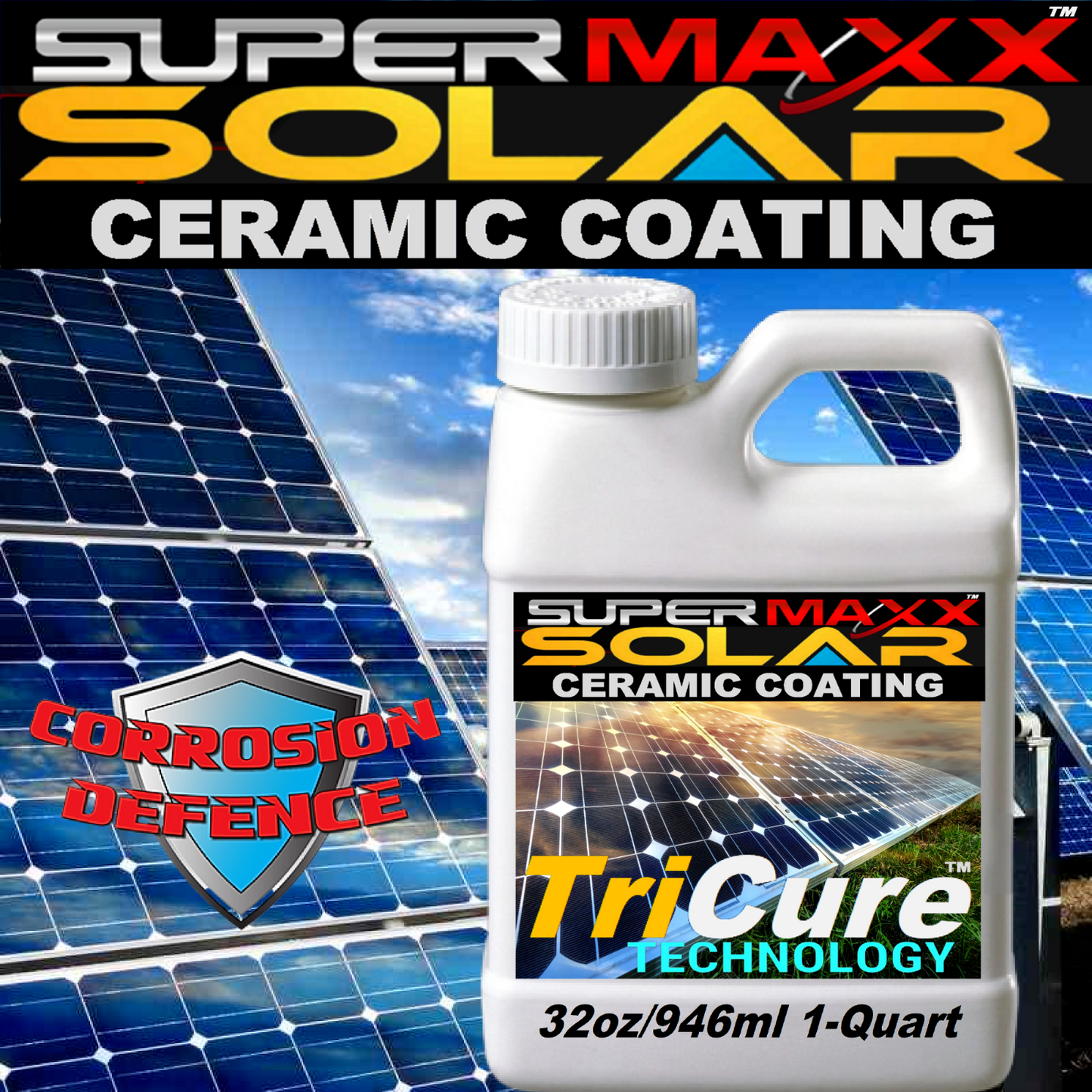 SOLAR PANEL CERAMIC CLEAR COATING SPRAY 2 YR PROTECTION 32oz/473ml - ONE QUART