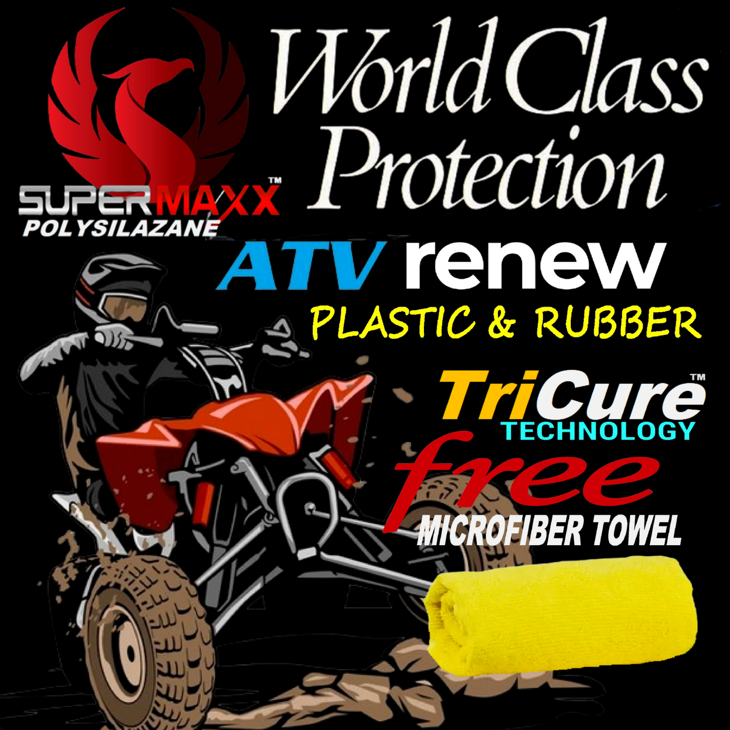 ATV PLASTIC RUBBER RESTORER & PROTECTOR 3 YEAR CERAMIC COATING SPRAY-8oz/237ml