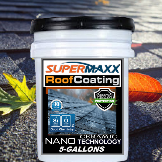 NANO ROOF COATING FOR ALL ROOF SURFACES ASPHALT SHINGLES METAL CEMENT - 5 GALLONS