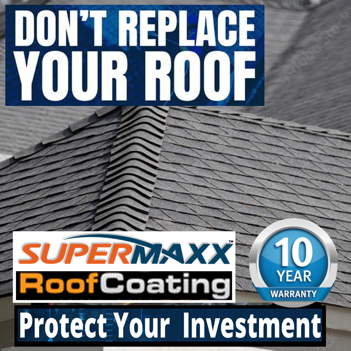 NANO ROOF COATING FOR ALL ROOF SURFACES ASPHALT SHINGLES METAL CEMENT - 5 GALLONS