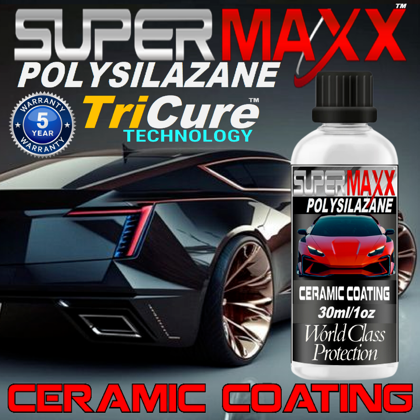 CERAMIC CAR COATING POLYSILAZANE WITH ADVANCED TRICURE TECHNOLOGY