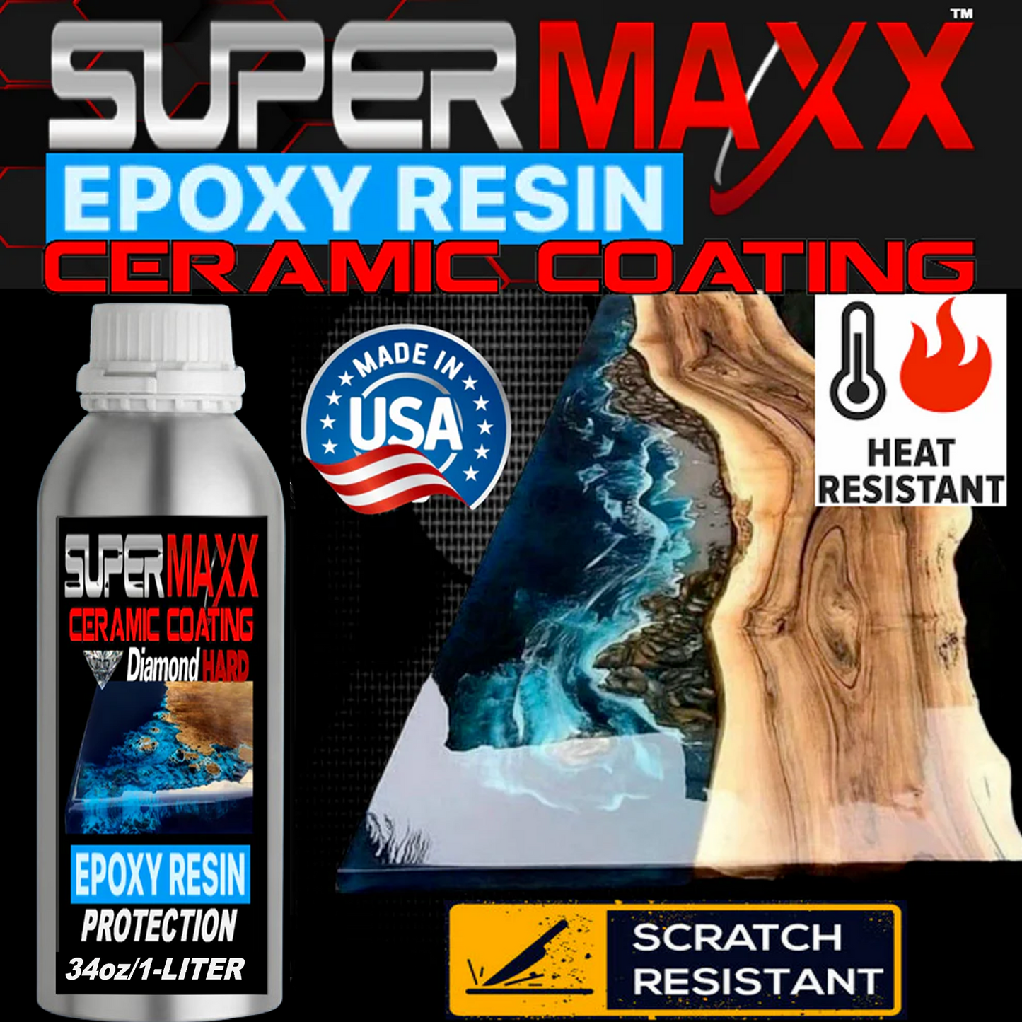 EPOXY RESIN SURFACE PROTECTION CERAMIC COATING - 34oz/1000ml
