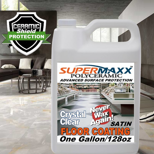 NANO FLOOR COATING CERAMIC TILES VCT ABRASION RESISTANT SATIN FINISH - 1 GALLON