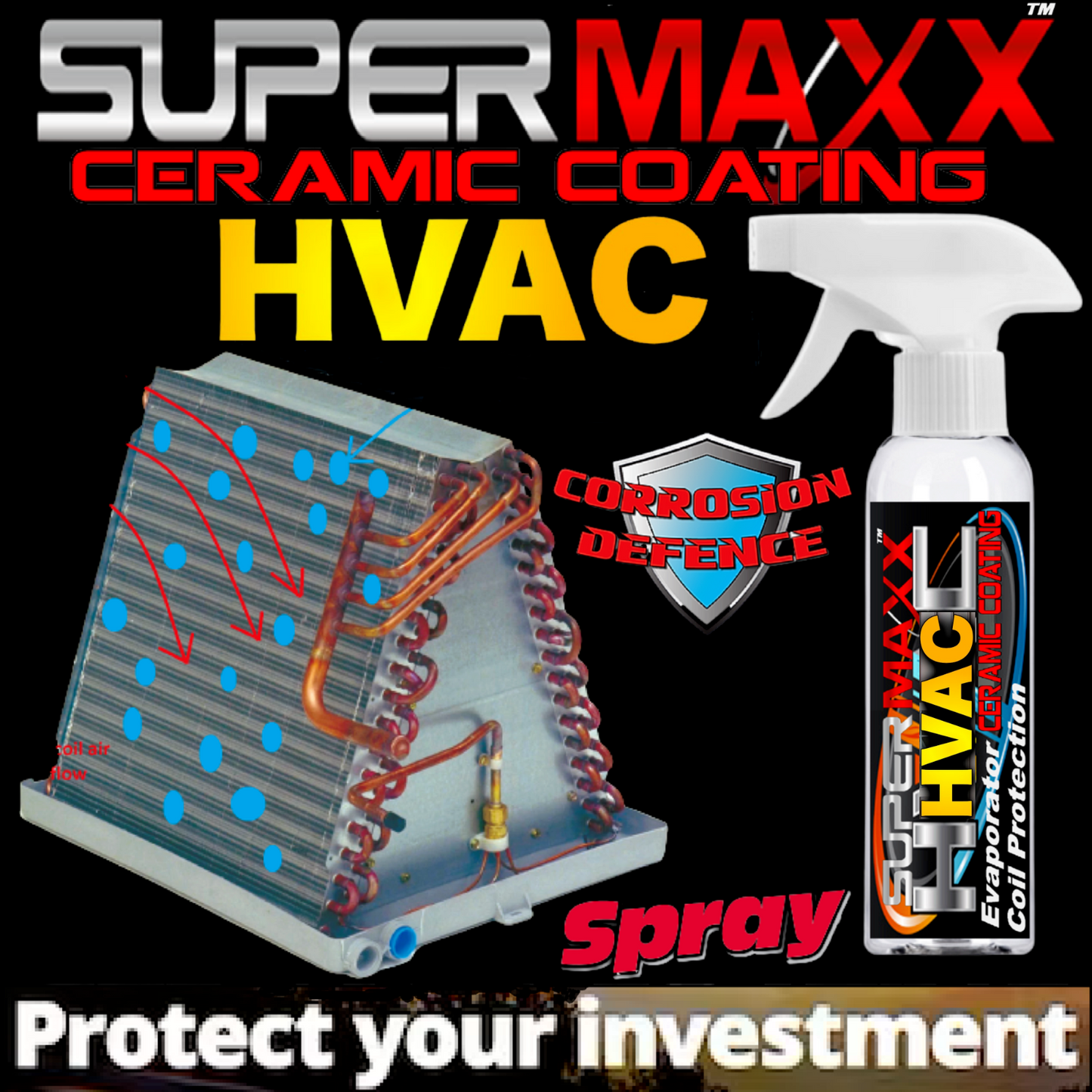 HVAC CERAMIC COATING SPRAY FOR USE ON ALL HEATING AND AIR CONDITIONING EQUIPMENT