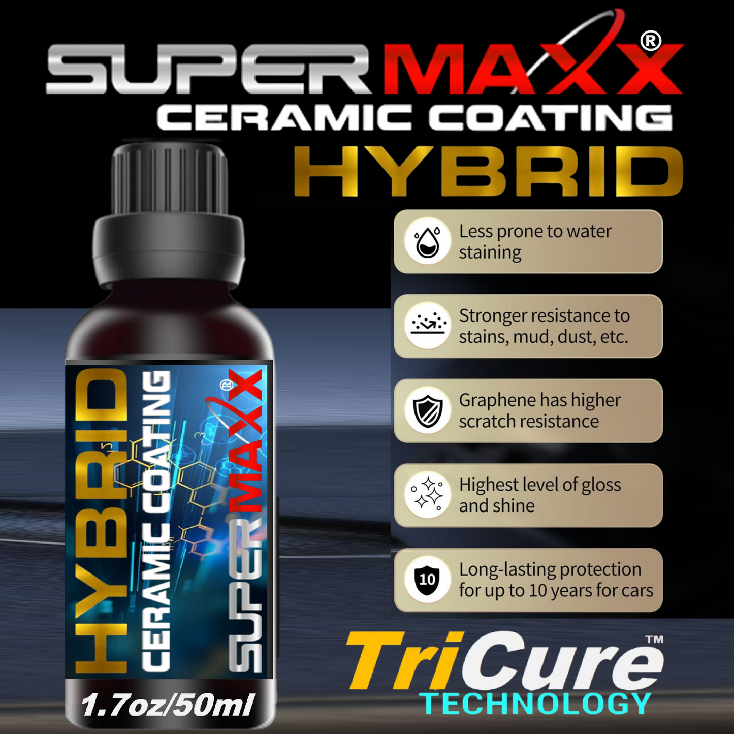 WORLD'S FIRST 2K HYBRID POLYSILAZANE CERAMIC CAR COATING WITH TRICURE TECHNOLOGY