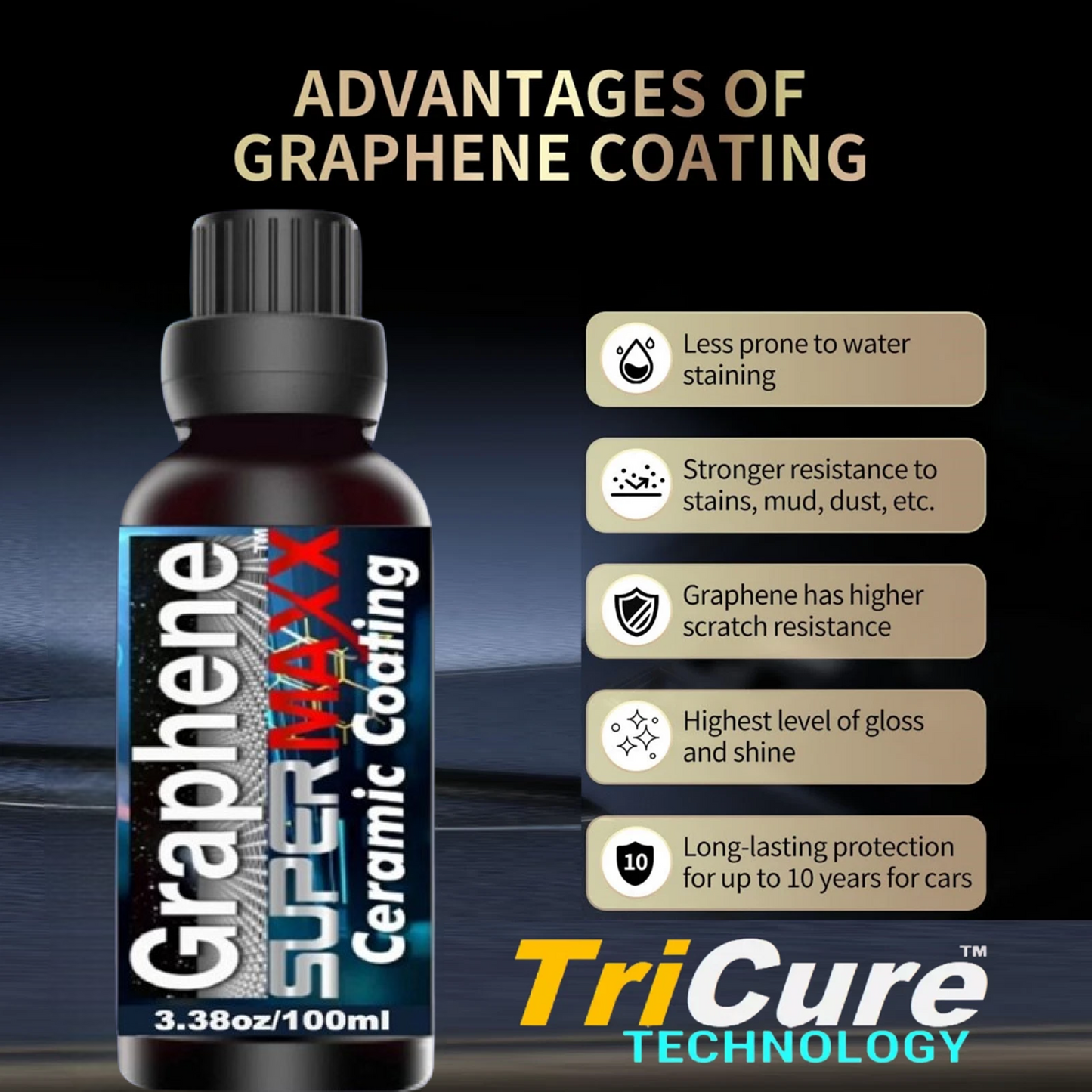 GRAPHENE HYBRID CERAMIC CAR COATING - 3.38pz/100ml