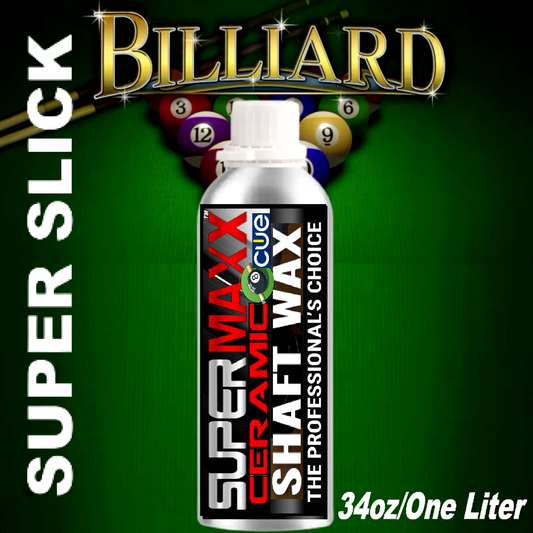 POOL CUE CERAMIC SHAFT WAX FOR SMOOTHER BETTER STROKES - 34oz/1000ml - ONE LITER