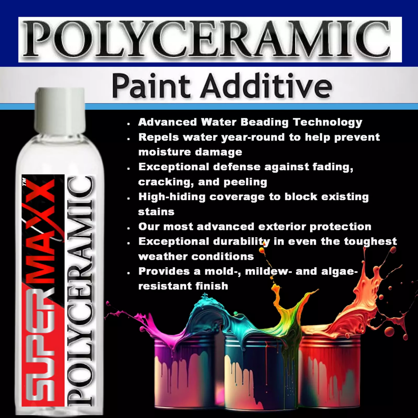 LATEX HOUSE PAINT POLYCERAMIC ADDITIVE FOR ALL WATER BASED PAINTS & COATINGS