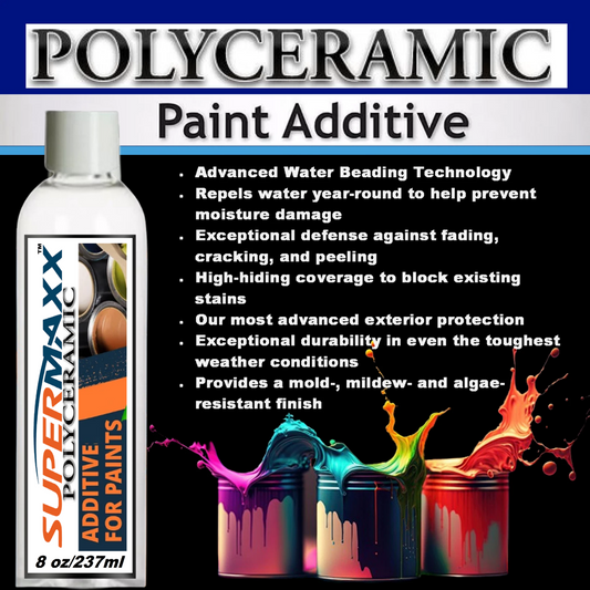 POLYCERAMIC ADDITIVE FOR ALL WATER BASED PAINTS & COATINGS - 8oz/237 ml