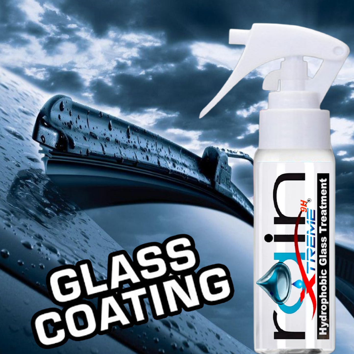 CERAMIC CAR COATING RAIN XTREME GLASS TREATMENT TRICURE TECHNOLOGY