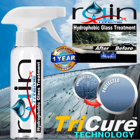 CERAMIC CAR COATING RAIN XTREME GLASS TREATMENT TRICURE TECHNOLOGY