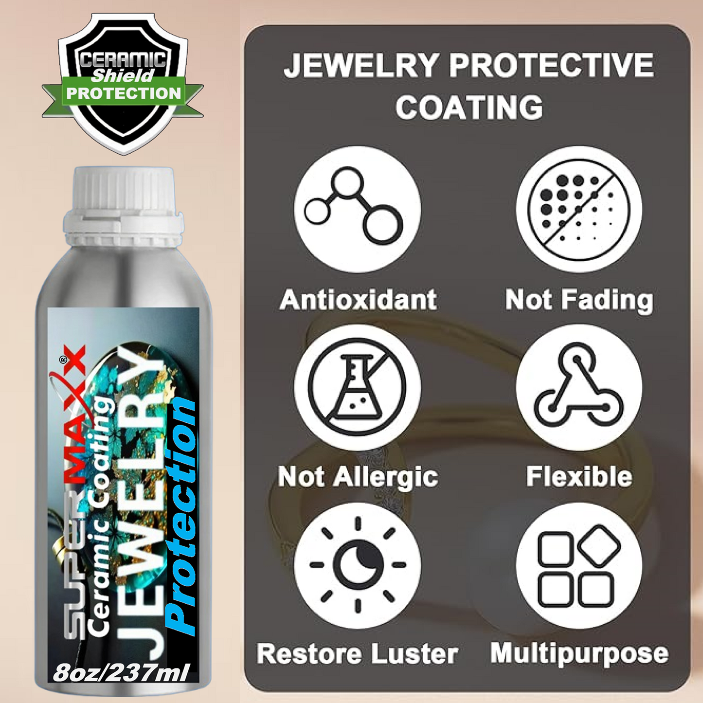SUPERMAXX CERAMIC JEWELRY COATING - 8oz/237ml