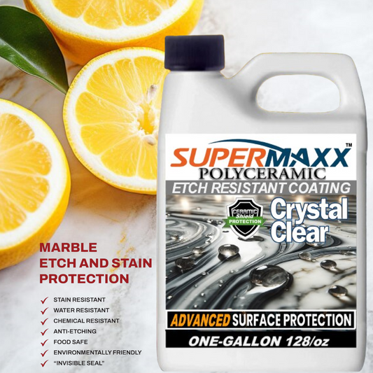 SUPERMAXX MARBLE COUNTERTOP CERAMIC COATING STAIN & ETCH PROTECTION - 1 Gal/128oz