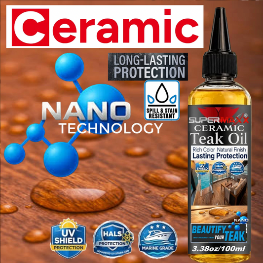 CERAMIC TEAK OIL MARINE GRADE DECKS TRIM UV SALT STAIN PROTECTION - 3.38oz/100ml