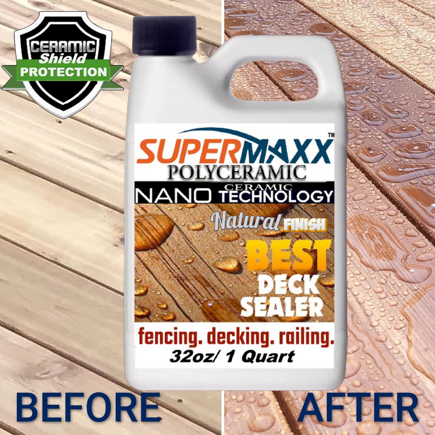 NANO WOOD SEALER COLOR ENHANCER CERAMIC CLEAR COATING WOOD PROTECTION - 1 qt/947ml