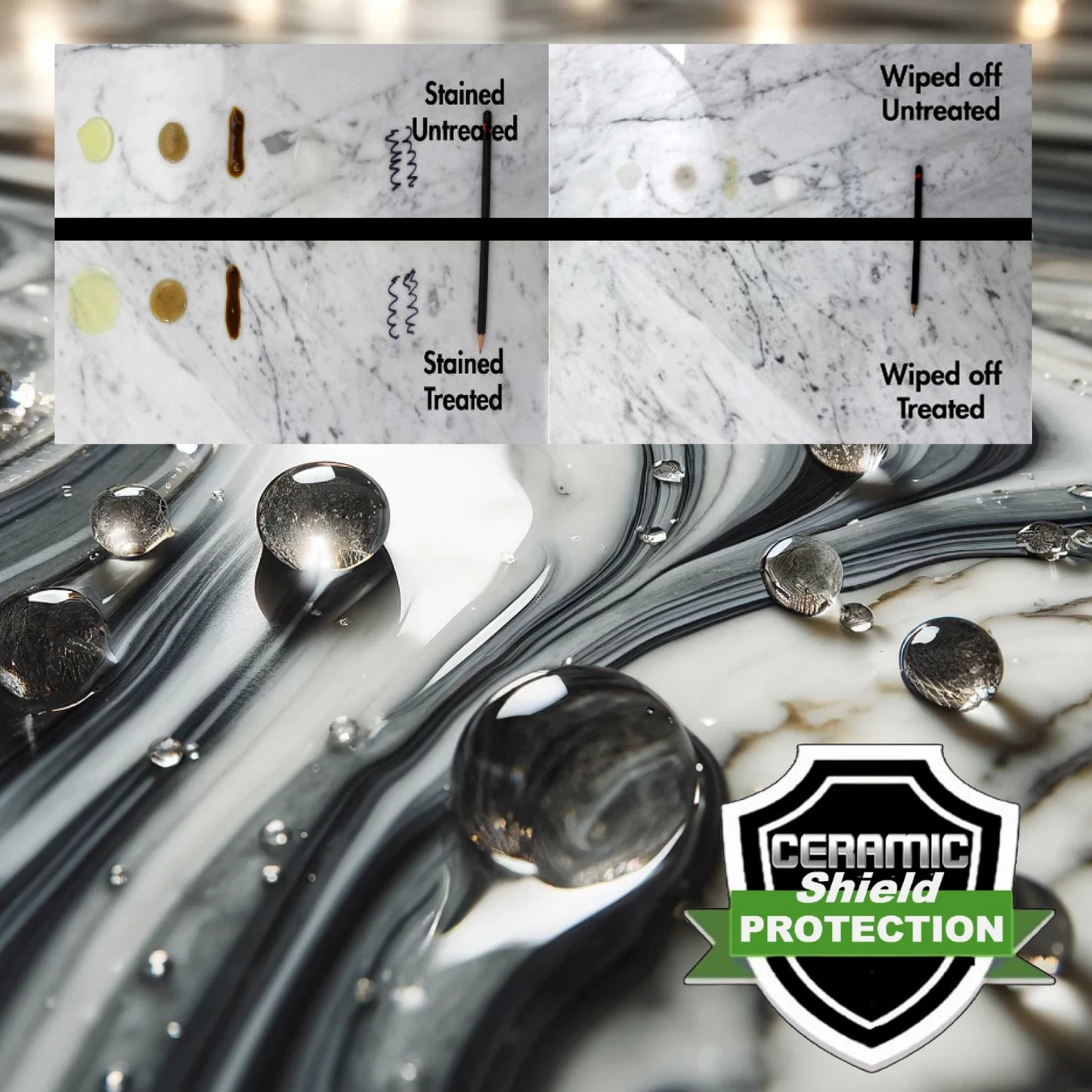 SUPERMAXX MARBLE QUARTZ SEALER ADVANCED COUNTERTOP STAIN & ETCH PROTECTION - 16 OZ/473ML