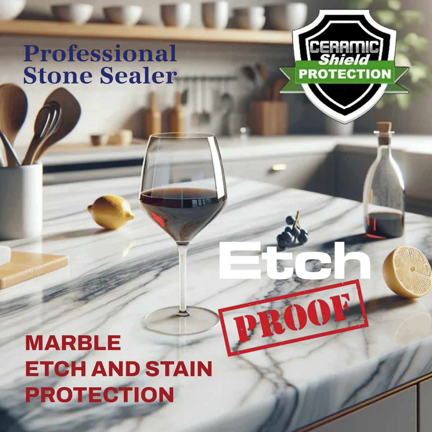 SUPERMAXX MARBLE COUNTERTOP CERAMIC COATING STAIN & ETCH PROTECTION - 4 GAL PACK