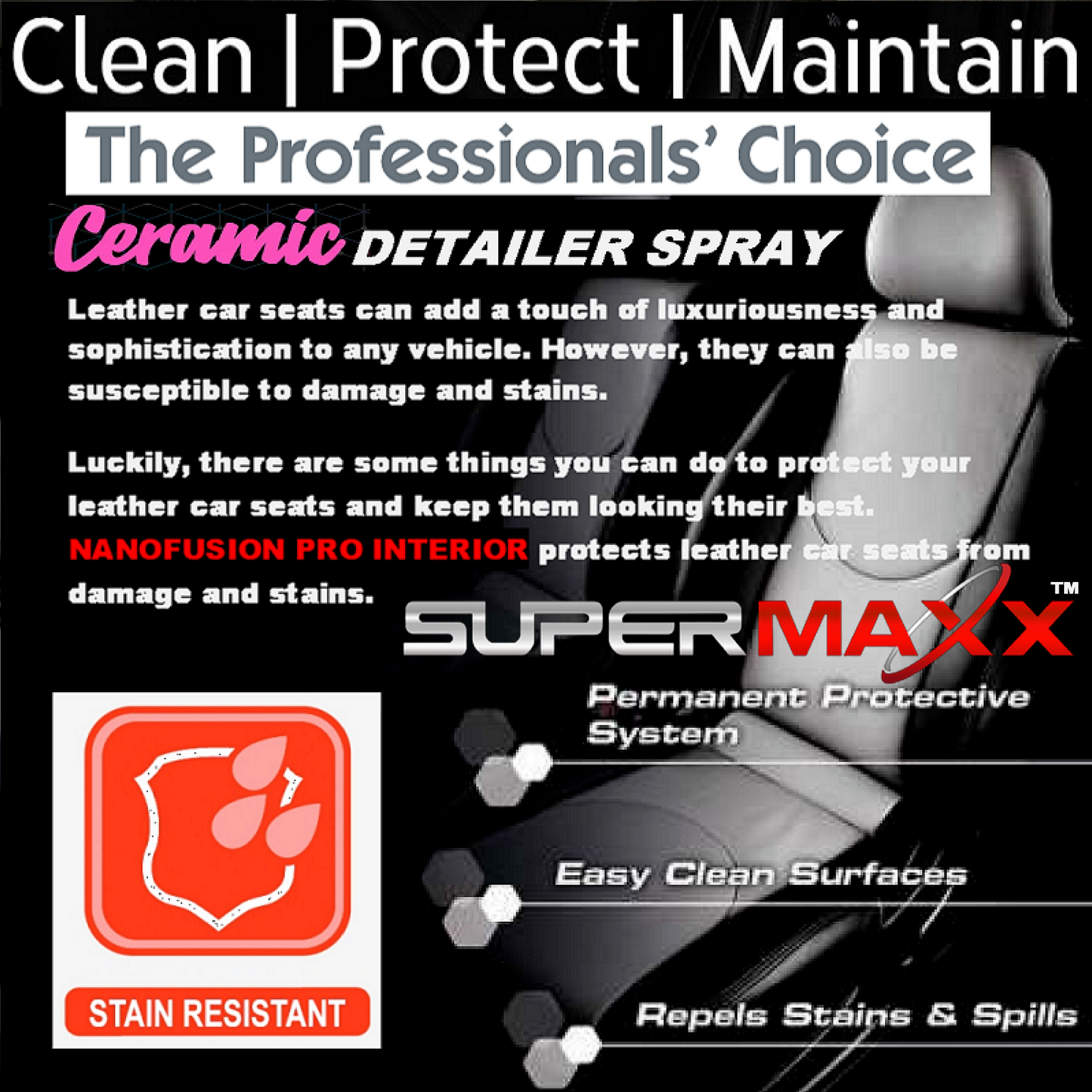 CAR INTERIOR PROTECTION, POLYSILAZANE CERAMIC COATING - KIT (Bioclean 118ml included)