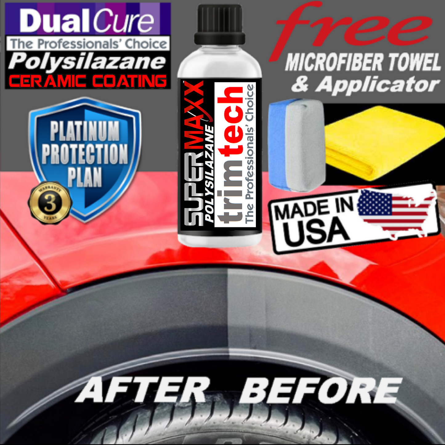 TRIM COAT, CERAMIC PROTECTION, PLASTIC & RUBBER RESTORER WITH TRICURE TECHNOLOGY